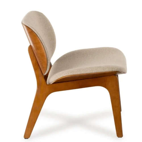 Fauteuil Kuji Beige Structure Bois Athezza — vue 3