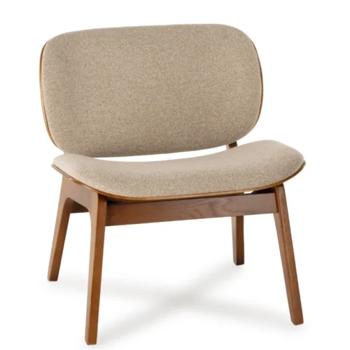 Fauteuils Athezza Fauteuil Kuji Beige Structure Bois Athezza