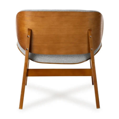 Fauteuil Kuji Gris Clair Structure Bois Athezza — vue 4