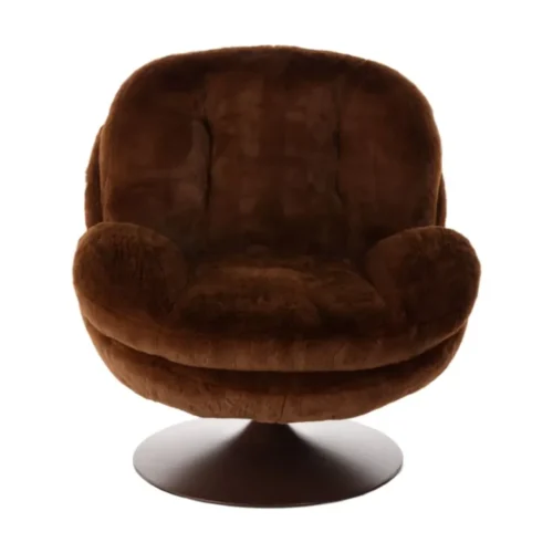 Fauteuil Memento Fausse Fourrure Chocolat Athezza — vue 2