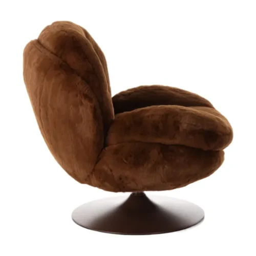 Fauteuil Memento Fausse Fourrure Chocolat Athezza — vue 3