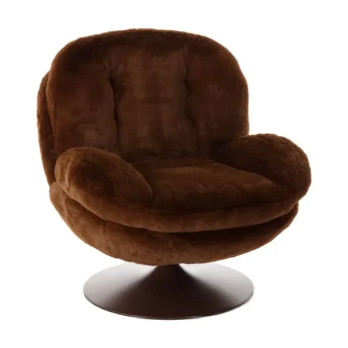 Fauteuils Athezza Fauteuil Memento Fausse Fourrure Chocolat Athezza