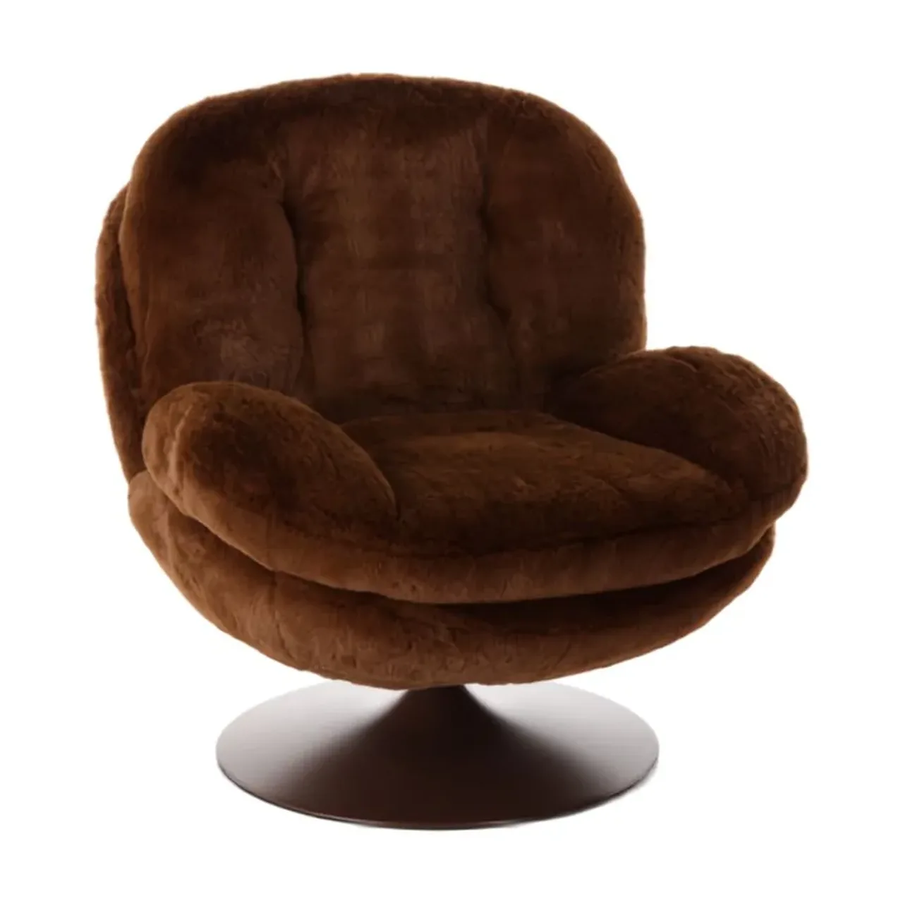 Fauteuil Memento Fausse Fourrure Chocolat Athezza