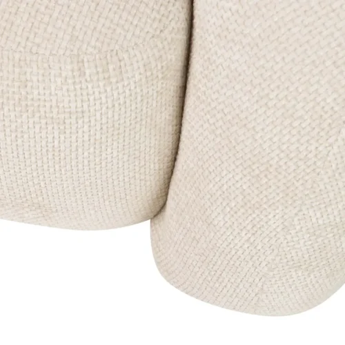 Fauteuil moelleux chenille écru à petits pieds noirs Ethan Chloé 100 cm — vue 12