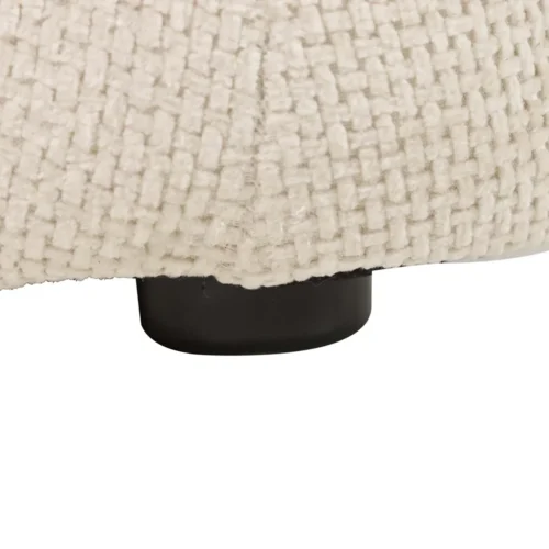 Fauteuil moelleux chenille écru à petits pieds noirs Ethan Chloé 100 cm — vue 13
