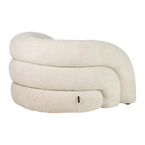 Fauteuil moelleux chenille écru à petits pieds noirs Ethan Chloé 100 cm — vue 6