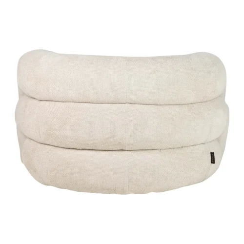 Fauteuil moelleux chenille écru à petits pieds noirs Ethan Chloé 100 cm — vue 7