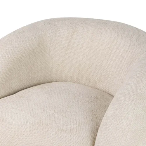 Fauteuil moelleux chenille écru à petits pieds noirs Ethan Chloé 100 cm — vue 8
