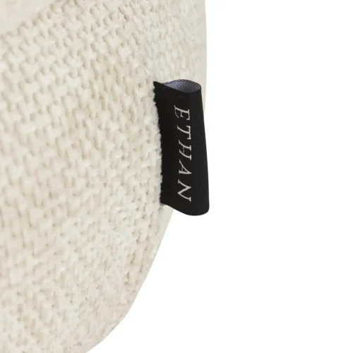Fauteuil moelleux chenille écru à petits pieds noirs Ethan Chloé 100 cm — vue 9