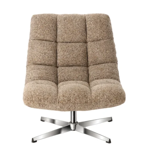 Fauteuils Athezza Fauteuil Montclar Beige Chiné pied chrome Athezza — vue de face