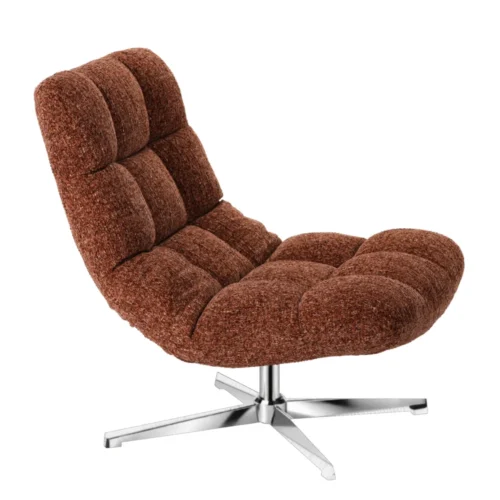 Fauteuil Montclar Bordeaux Chiné pied chrome Athezza — vue de profil