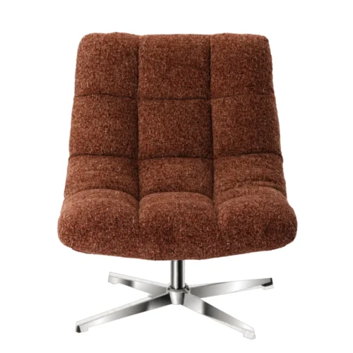 Fauteuils Athezza Fauteuil Montclar Bordeaux Chiné pied chrome Athezza — vue de face