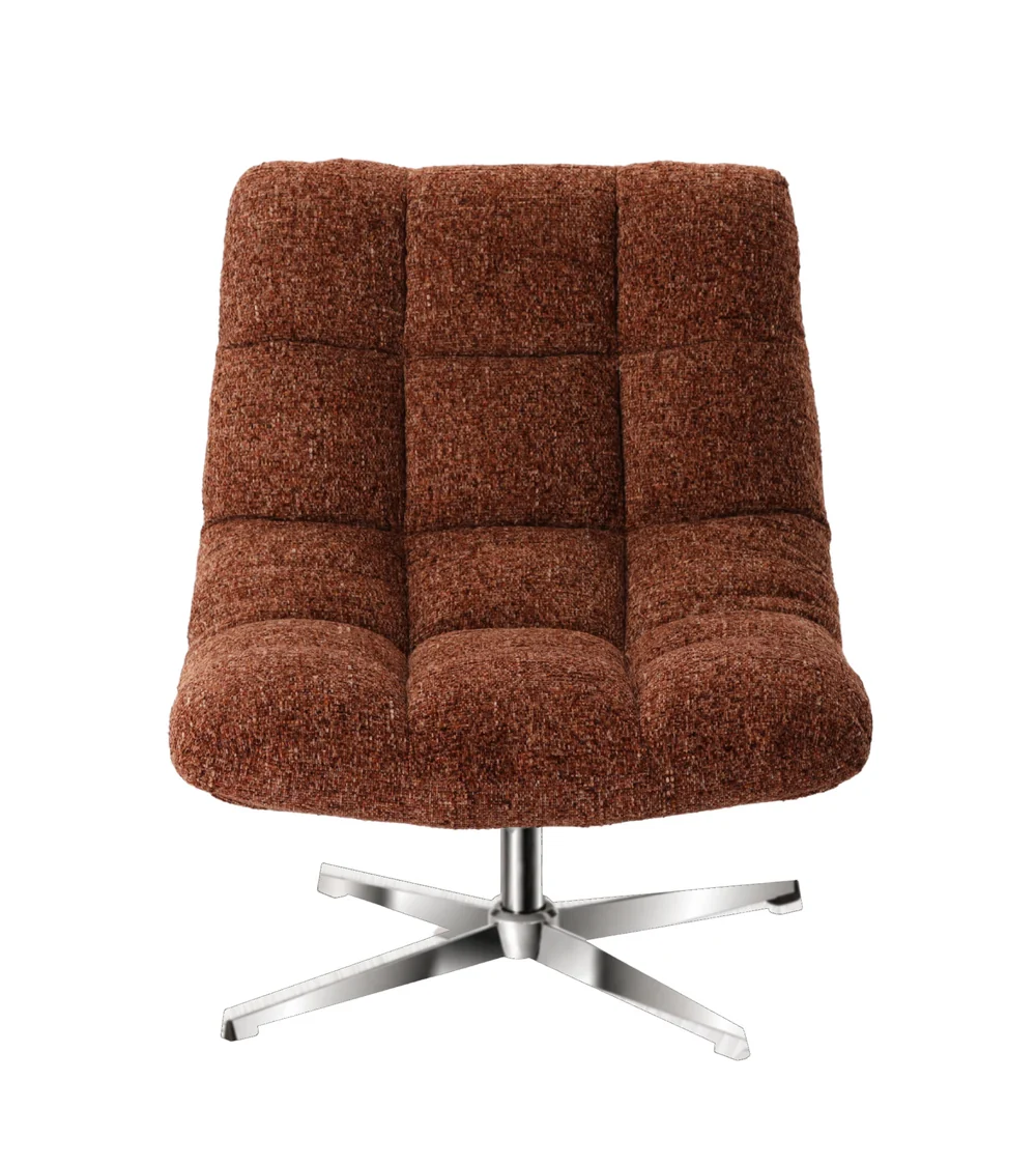Fauteuil Montclar Bordeaux Chiné pied chrome Athezza — vue de face