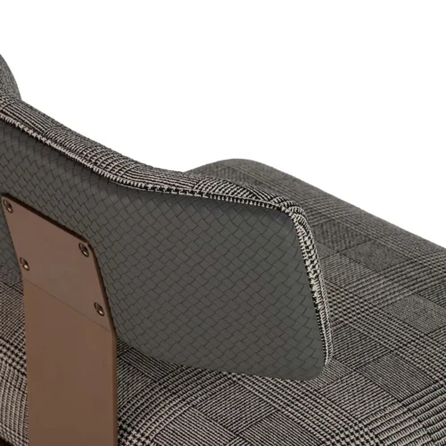 Fauteuil prince de galles dos cuir piètement cuivré Ethan Chloé 65 cm — vue 10