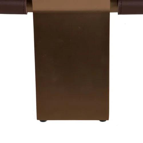 Fauteuil prince de galles dos cuir piètement cuivré Ethan Chloé 65 cm — vue 14