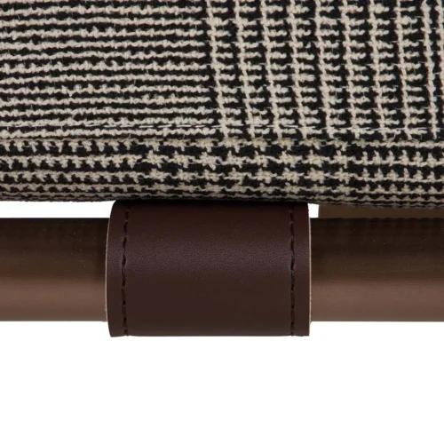 Fauteuil prince de galles dos cuir piètement cuivré Ethan Chloé 65 cm — vue 8
