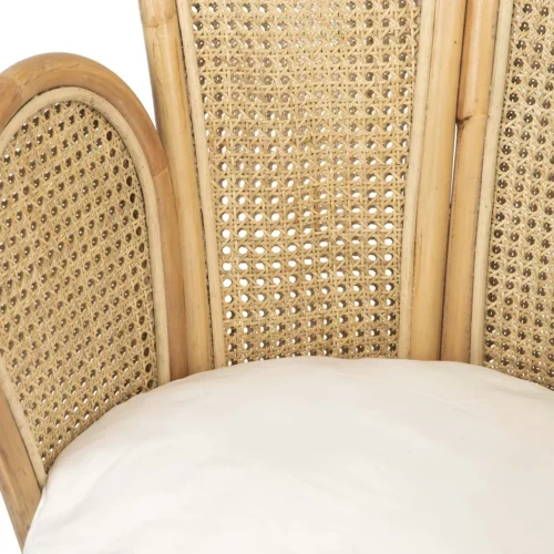 Fauteuil rotin dossier fleur et galette blanche Ethan Chloé 147 cm — vue 10