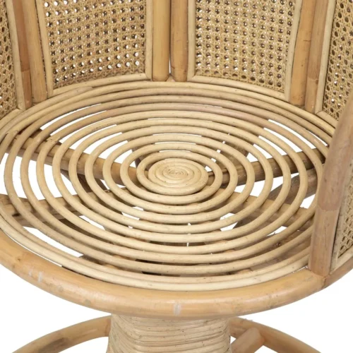 Fauteuil rotin dossier fleur et galette blanche Ethan Chloé 147 cm — vue 11