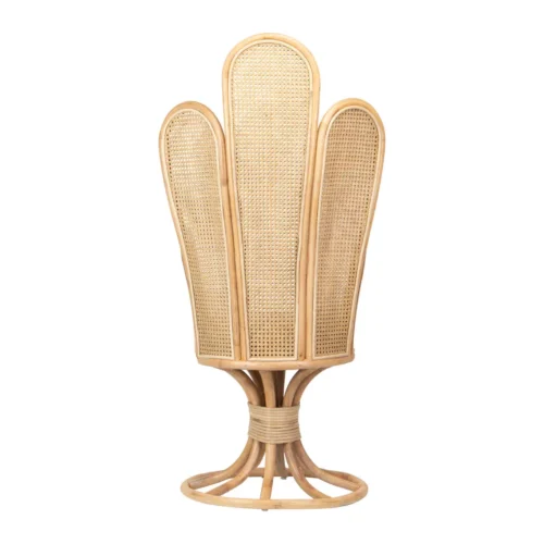 Fauteuil rotin dossier fleur et galette blanche Ethan Chloé 147 cm — vue 7
