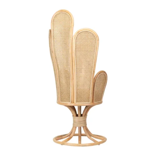 Fauteuil rotin dossier fleur et galette blanche Ethan Chloé 147 cm — vue 8