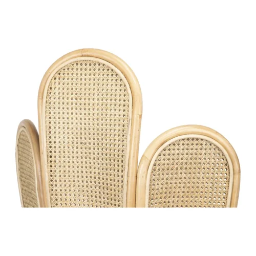 Fauteuil rotin dossier fleur et galette blanche Ethan Chloé 147 cm — vue 9