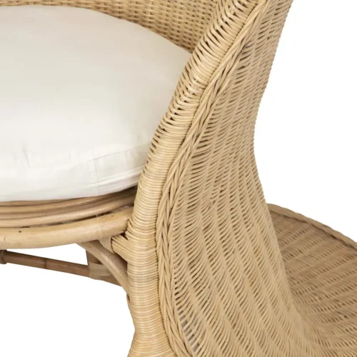 Fauteuil rotin haut dossier en coque tulipe Ethan Chloé 140 cm — vue 10