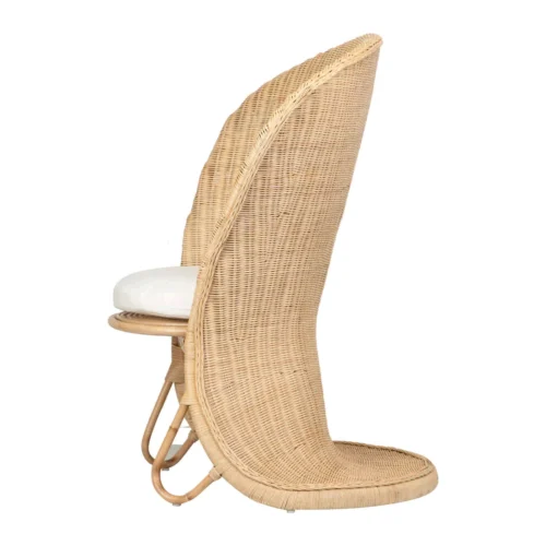 Fauteuil rotin haut dossier en coque tulipe Ethan Chloé 140 cm — vue 3