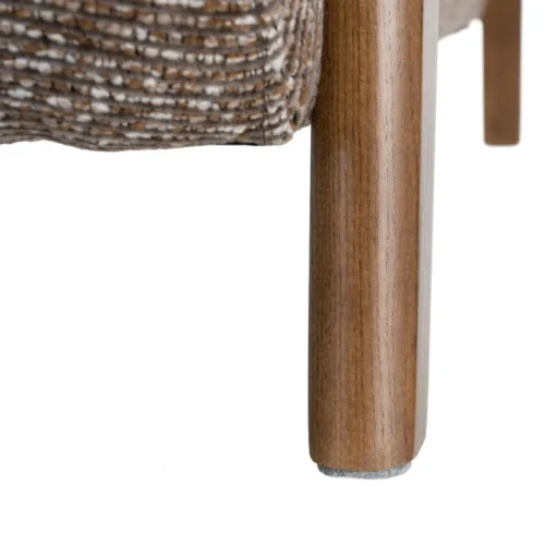 Fauteuil tissu chiné marron bois de frêne Ixia 70 cm — vue 10