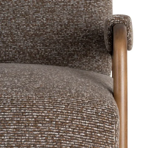 Fauteuil tissu chiné marron bois de frêne Ixia 70 cm — vue 5