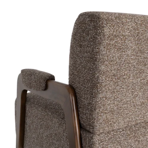 Fauteuil tissu chiné marron bois de frêne Ixia 70 cm — vue 9