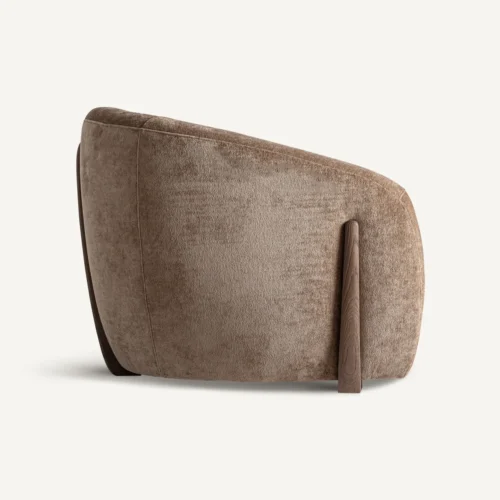 Fauteuil tissu marron et chêne noyer Vical Home — vue 3