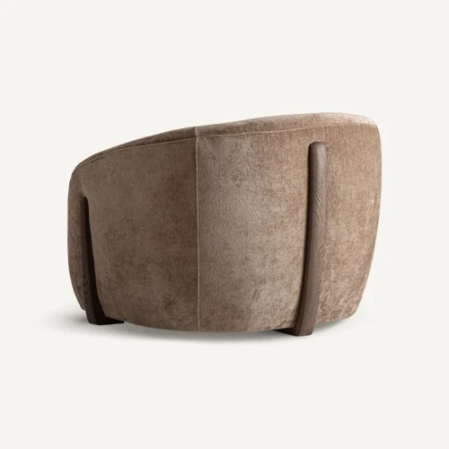 Fauteuil tissu marron et chêne noyer Vical Home — vue 4