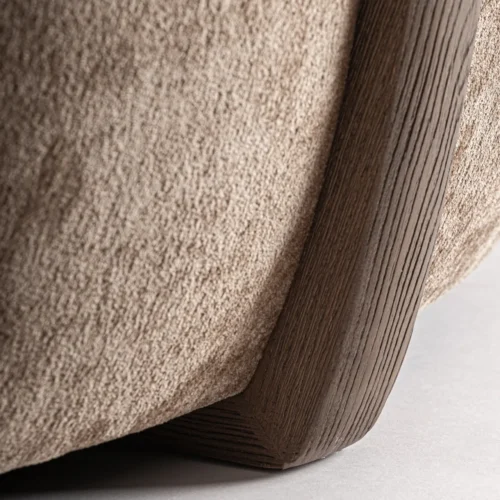 Fauteuil tissu marron et chêne noyer Vical Home — vue 7