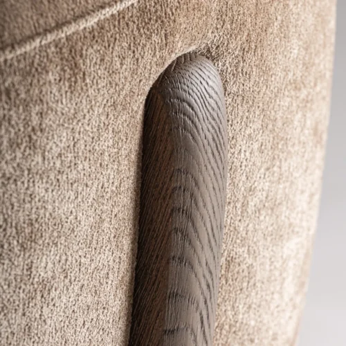 Fauteuil tissu marron et chêne noyer Vical Home — vue 8