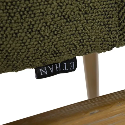 Fauteuil vert olive et bois de frêne à haut dossier Ethan Chloé 71 cm — vue 12