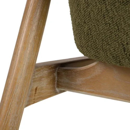 Fauteuil vert olive et bois de frêne à haut dossier Ethan Chloé 71 cm — vue 15