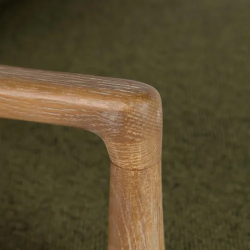 Fauteuil vert olive et bois de frêne à haut dossier Ethan Chloé 71 cm — vue 17