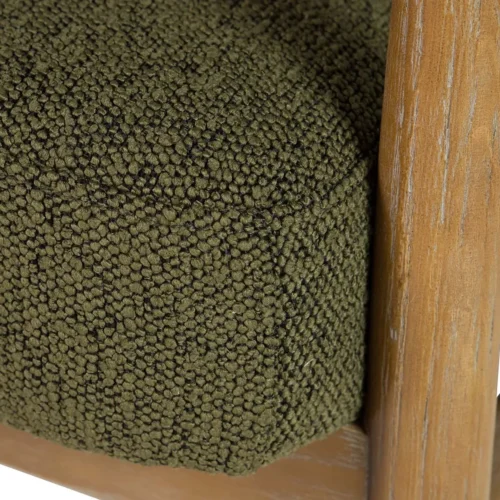 Fauteuil vert olive et bois de frêne à haut dossier Ethan Chloé 71 cm — vue 18