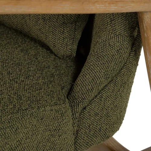 Fauteuil vert olive et bois de frêne à haut dossier Ethan Chloé 71 cm — vue 21