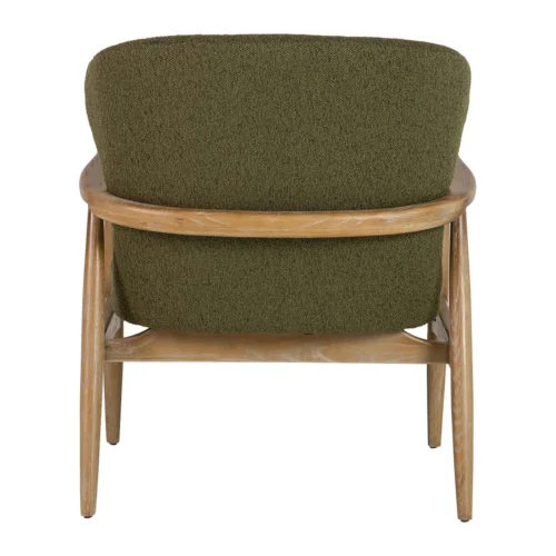 Fauteuil vert olive et bois de frêne à haut dossier Ethan Chloé 71 cm — vue 8