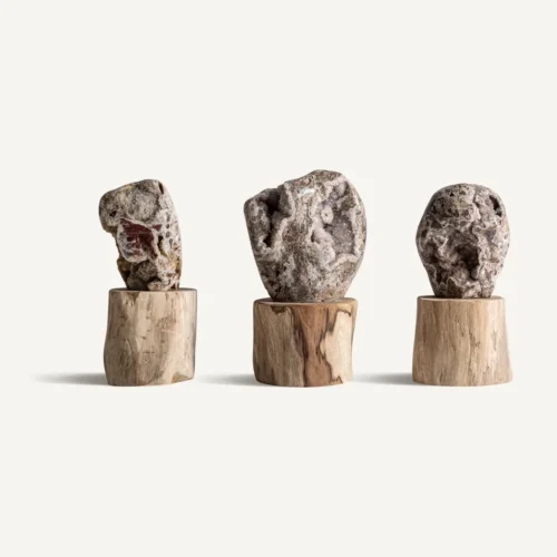 Figurine Blazh verre marron et teck Vical Home — vue 2