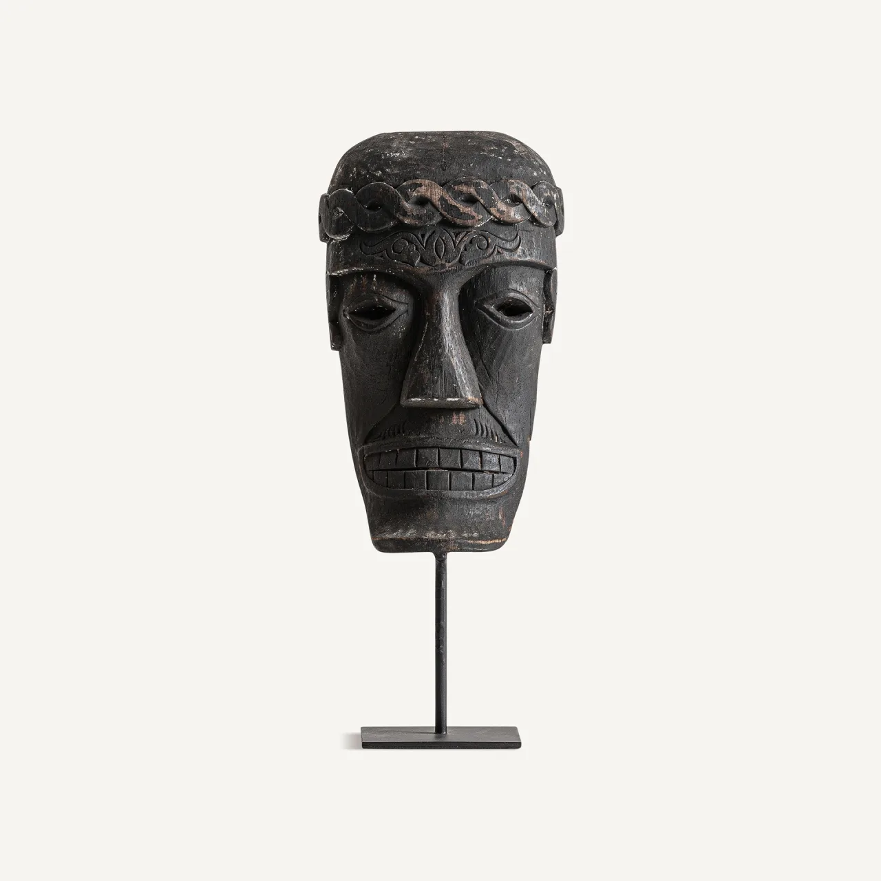Figurine Lahan bois sculpté et fer noir Vical Home