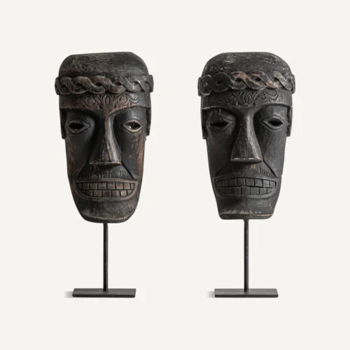 Figurine Lahan bois sculpté et fer noir Vical Home — vue 2
