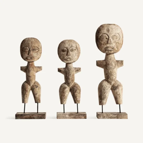 Décoration Figurine Lakshmi bois tropical lot de 3 Vical Home