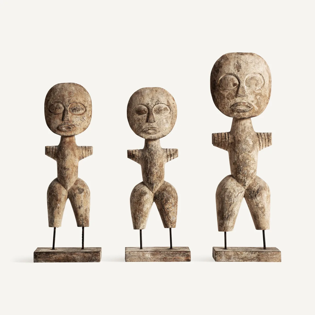 Figurine Lakshmi bois tropical lot de 3 Vical Home