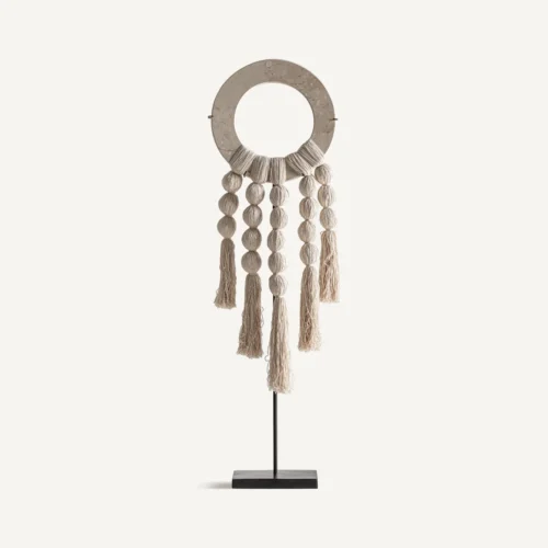 Figurine marbre crème et fer noir 100 cm Vical Home