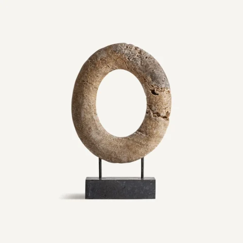 Figurine onyx beige et fer noir 46 cm Vical Home