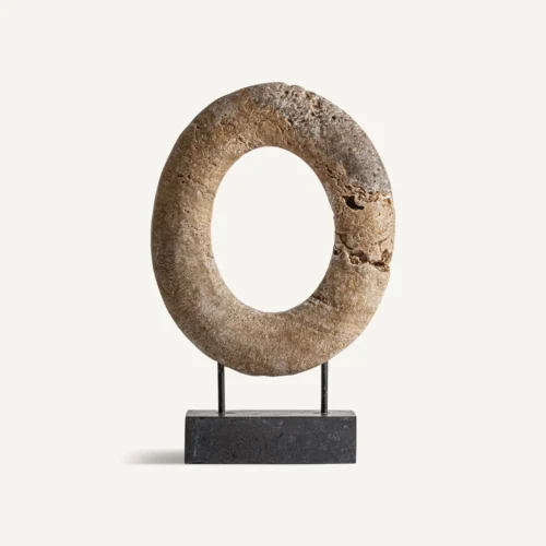 Figurine onyx beige et fer noir 56 cm Vical Home
