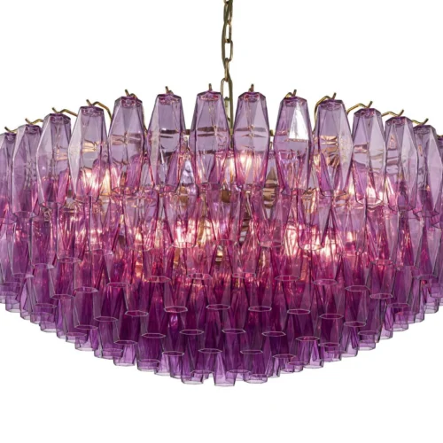Grand lustre prismes de verre améthyste en couronne Ethan Chloé 90 cm — vue 2