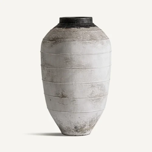Vase et cache pot Grande jarre terre cuite blanche 100 cm Vical Home